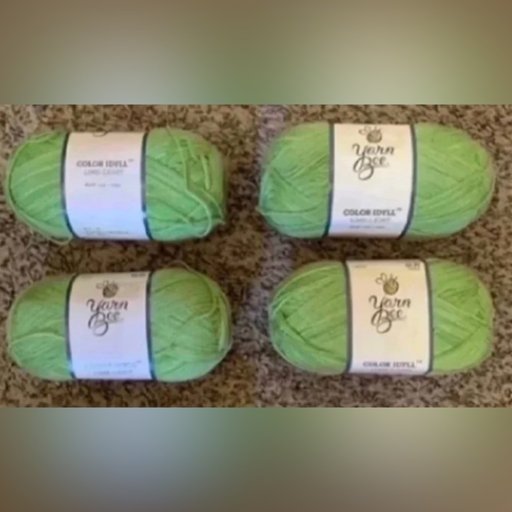 Yarn Bee Color Idyll Yarn -Lime-Light -  4 Skeins